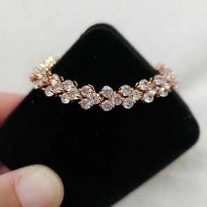 Swarovski Crystal Rose Gold Bridal Bracelet